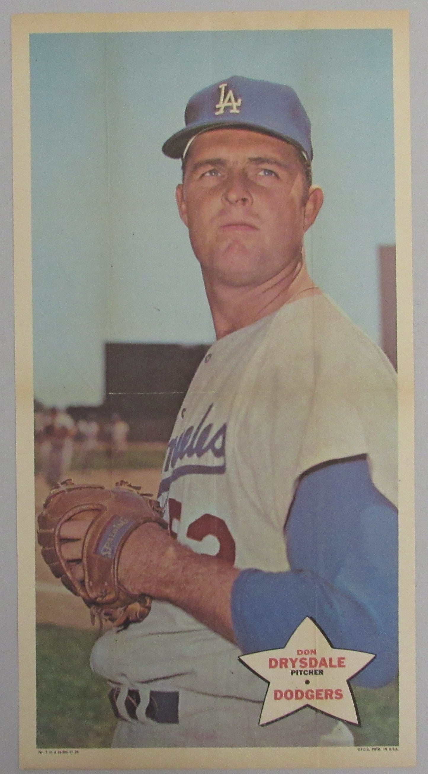 Don Drysdale HOF Dodgers Vintage 1968 TOPPS 10x18 Poster #7 Insert  211989