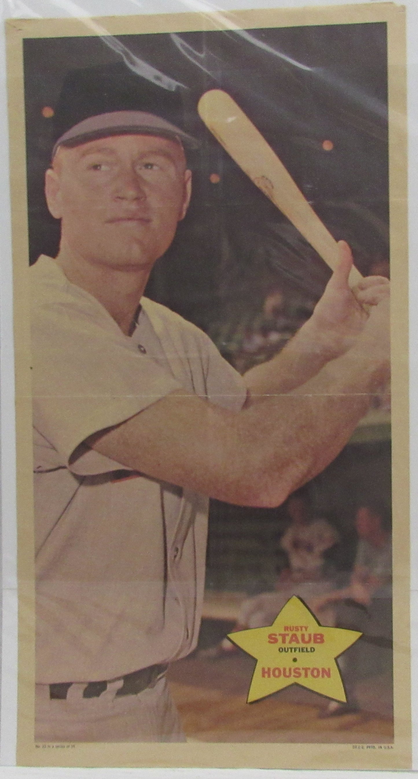 Rusty Staub Houston Astros Vintage 1968 TOPPS 10x18 Poster #22 Insert  211992