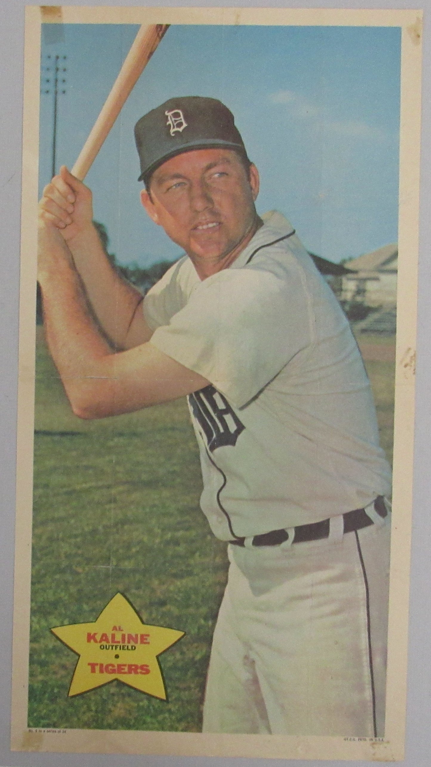 Al Kaline HOF Detroit Tigers Vintage 1972 TOPPS 10x18 Poster #9 Insert  211993