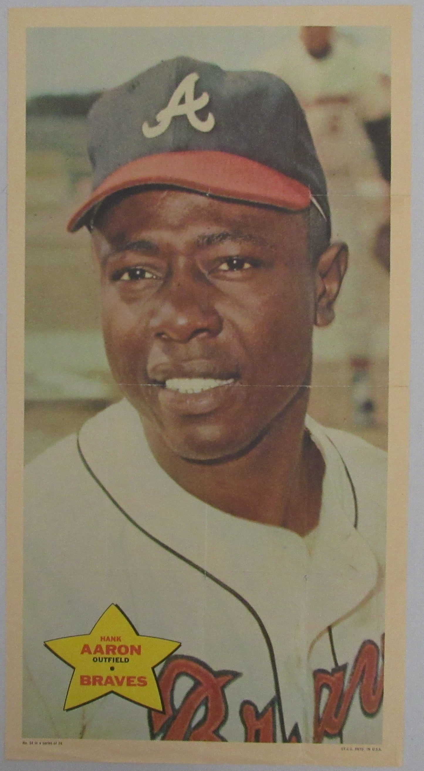 Hank Aaron HOF Atlanta Braves Vintage 1972 TOPPS 10x18 Poster #14 Insert  211994