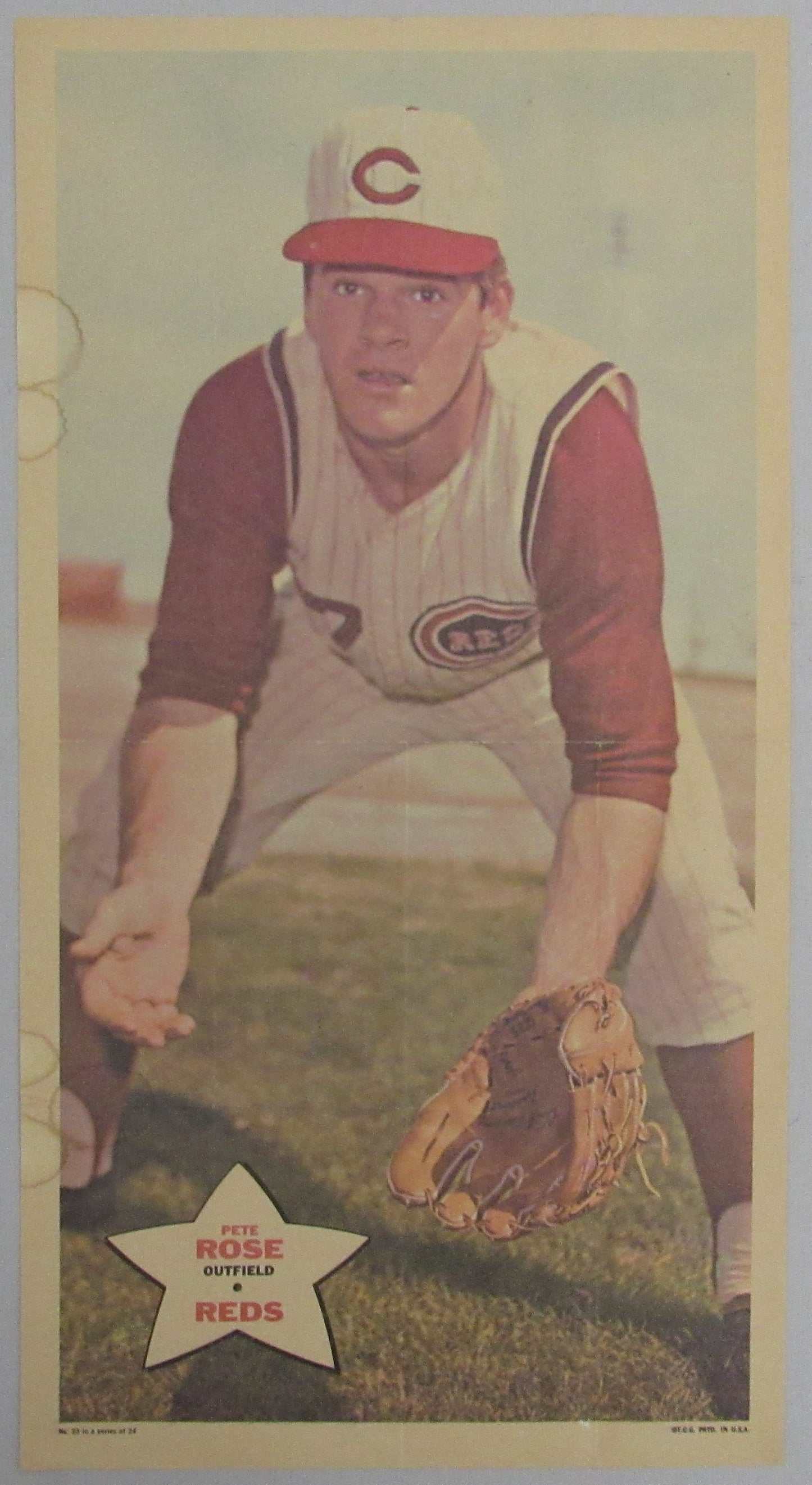 Pete Rose Cincinnati Reds Vintage 1972 TOPPS 10x18 Poster #23 Insert  211995