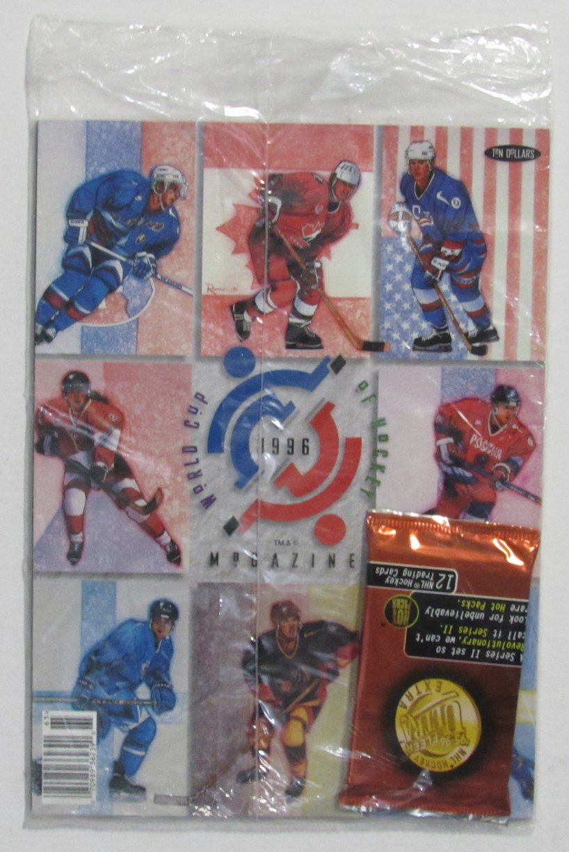 1996 World Cup Of Hockey Magazine with Sealed Pack of NHL trading cards 211051
