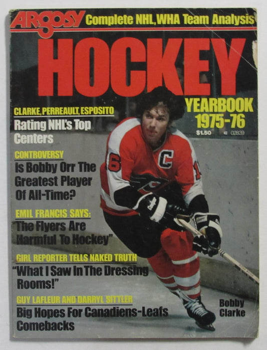 1975-76 Argosy Hockey Yearbook Bobby Clarke on cover 211060