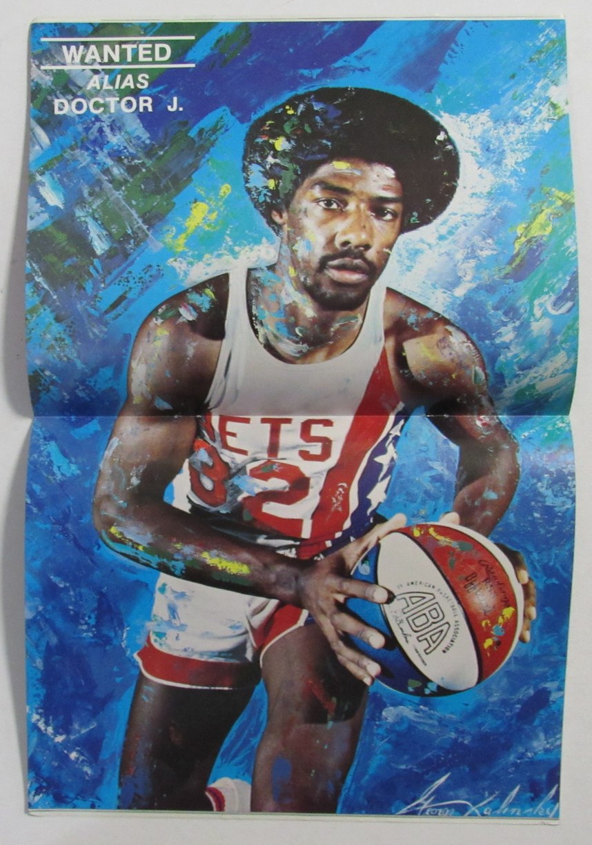 1975-76 ABA New Jerset Nets Official Yearbook Pull Out Centerfold Poster 211071