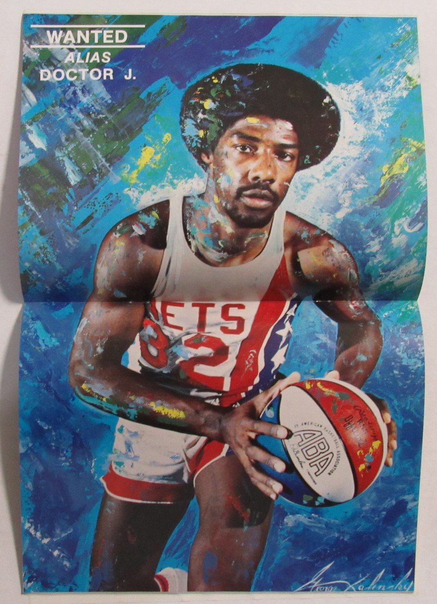 1975-76 ABA New Jerset Nets Official Yearbook Pull Out Centerfold Poster 211072