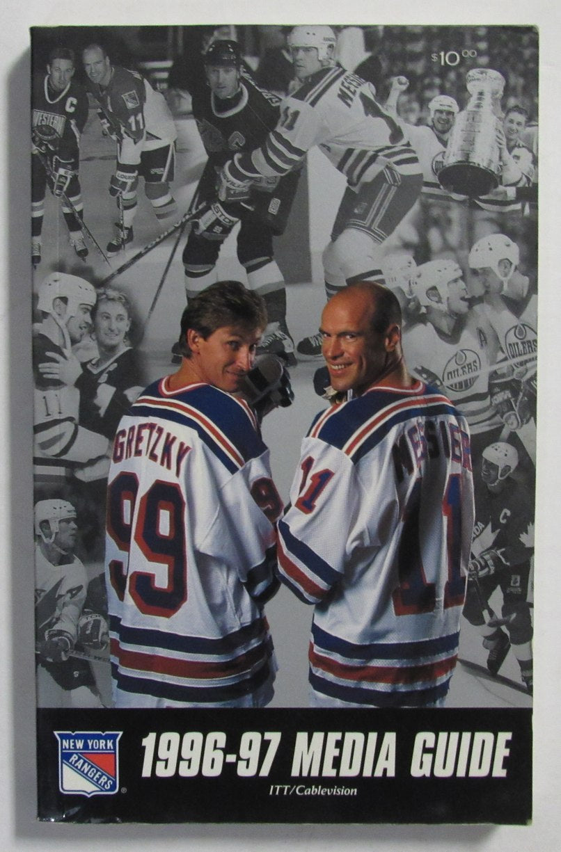 1996-97 New York Rangers Press/Media Guide Gretzky / Merrier on cover 211093