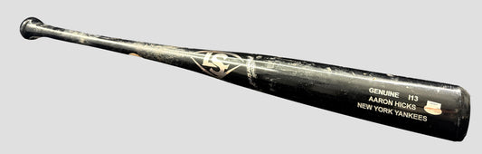 Aaron Hicks Louisville Slugger Game Used Baseball Bat NY Yankees Steiner 211894