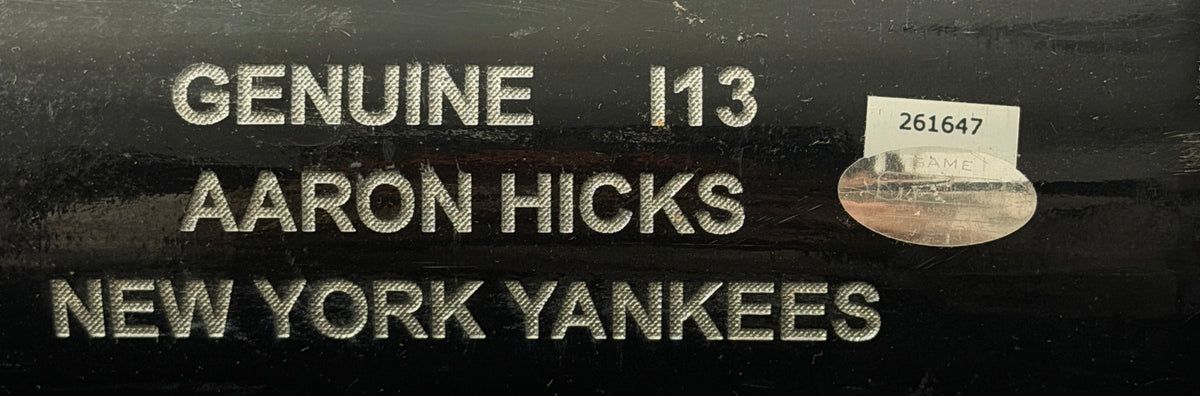 Aaron Hicks Louisville Slugger Game Used Baseball Bat NY Yankees Steiner 211894