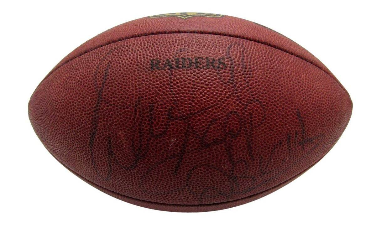 Warren Sapp HOF Raiders Signed/Inscribed Leather Game NFL Football JSA  12518