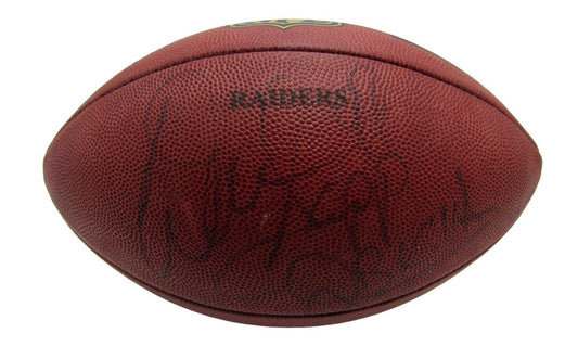Warren Sapp HOF Raiders Signed/Inscribed Leather Game NFL Football JSA  12518