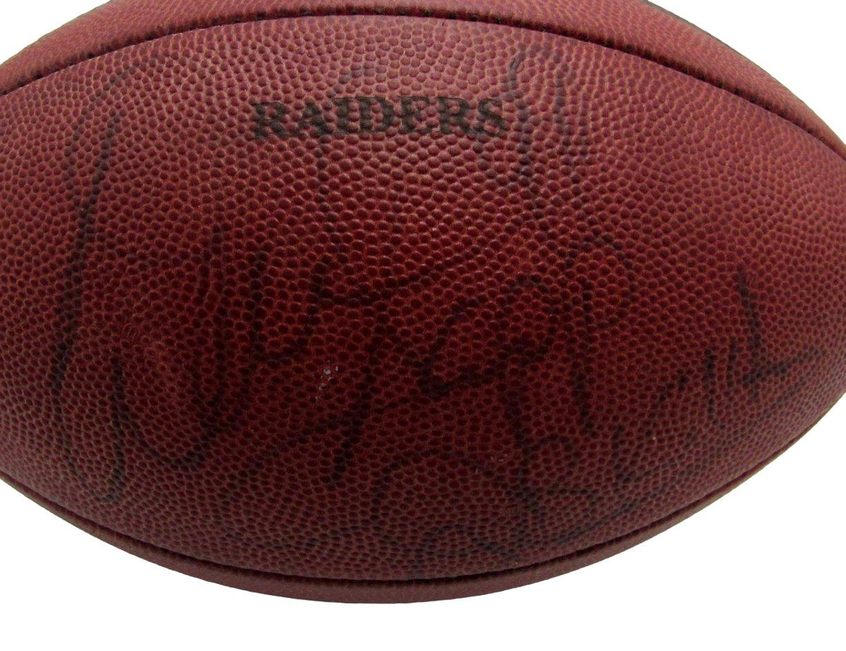 Warren Sapp HOF Raiders Signed/Inscribed Leather Game NFL Football JSA  12518