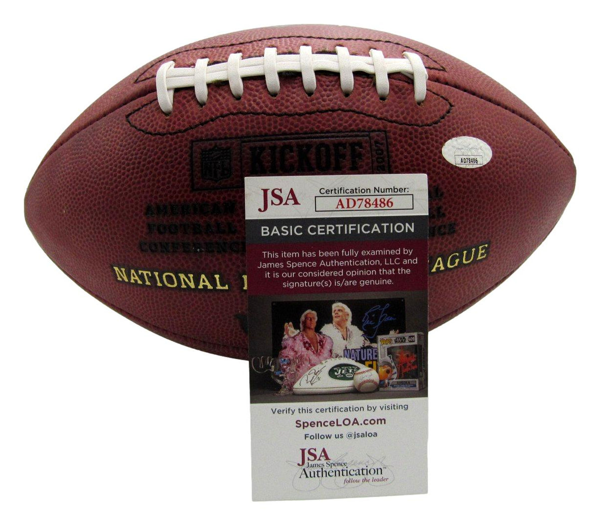 Warren Sapp HOF Raiders Signed/Inscribed Leather Game NFL Football JSA  12518
