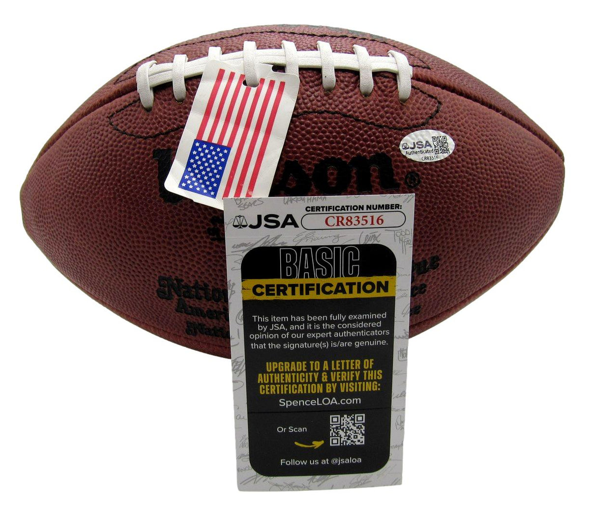 Howie Long HOF Oakland Raiders Signed NFL Leather Game Football JSA  212519