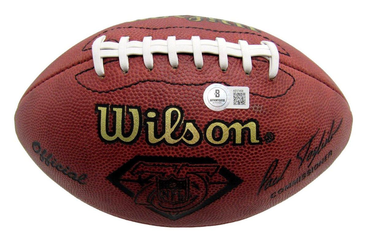 Johnny Unitas HOF Colts Signed NFL Leather Game Football Beckett 212520