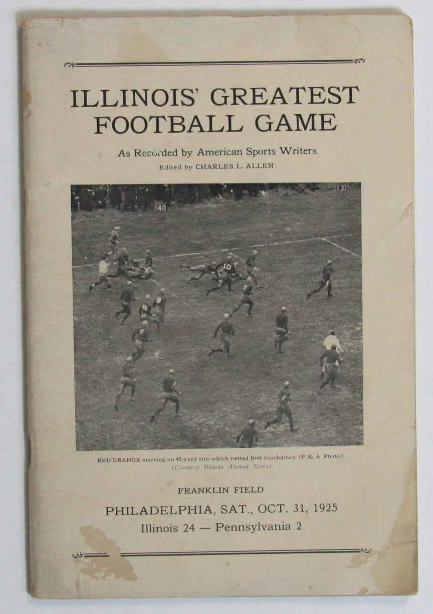 10/31/1925 Illinois' Greatest Football Game Booklet  Illinois vs. Pennsylvania2