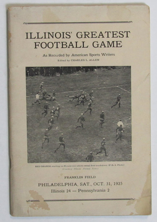 10/31/1925 Illinois' Greatest Football Game Booklet  Illinois vs. Pennsylvania2