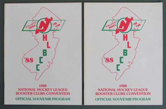 Lot of (2) 1988 New Jersey Devils Fan Club NHL booster Clubs Convention Program