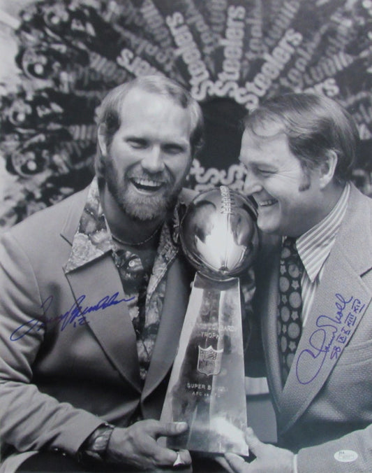 Terry Bradshaw/Chuck Noll Dual-Signed/Inscribed 16x20 Photo Steelers JSA 212553
