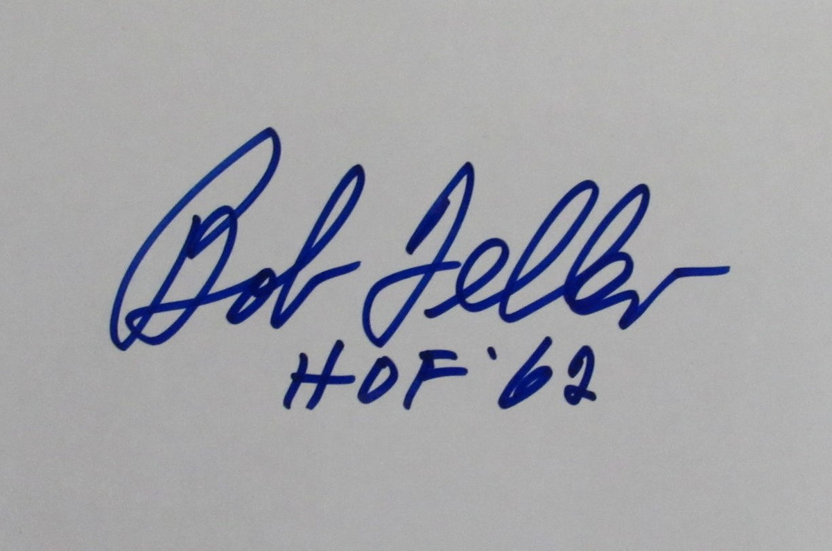 Bob Feller HOF Signed/Inscribed 16x20 B/W Photo Cleveland Indians JSA  212551