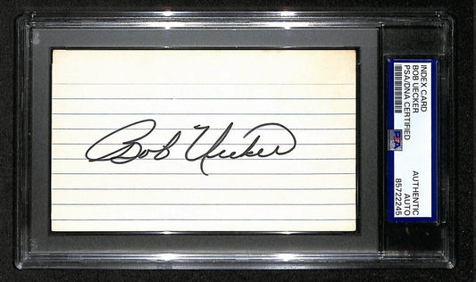 Bob Uecker HOF Signed/Autographed 3x5 Index Card Indians PSA/DNA BA204171