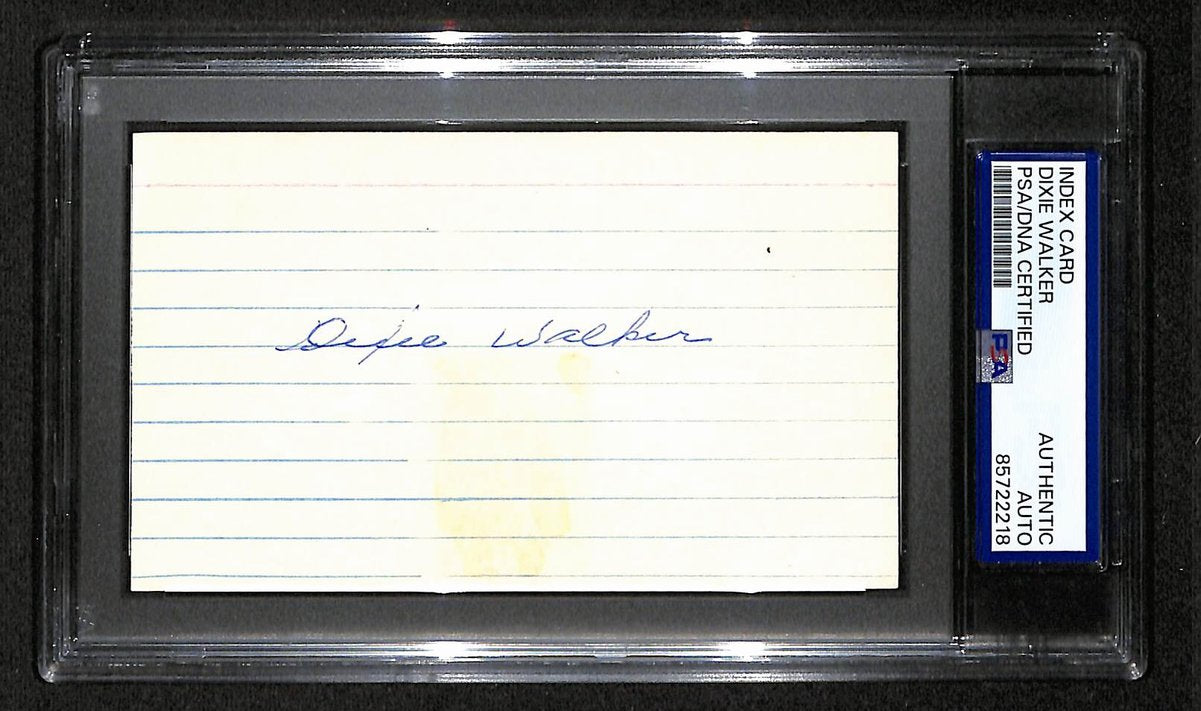 Dixie Walker Signed/Autographed 3x5 Index Card Yankees PSA/DNA BA204172