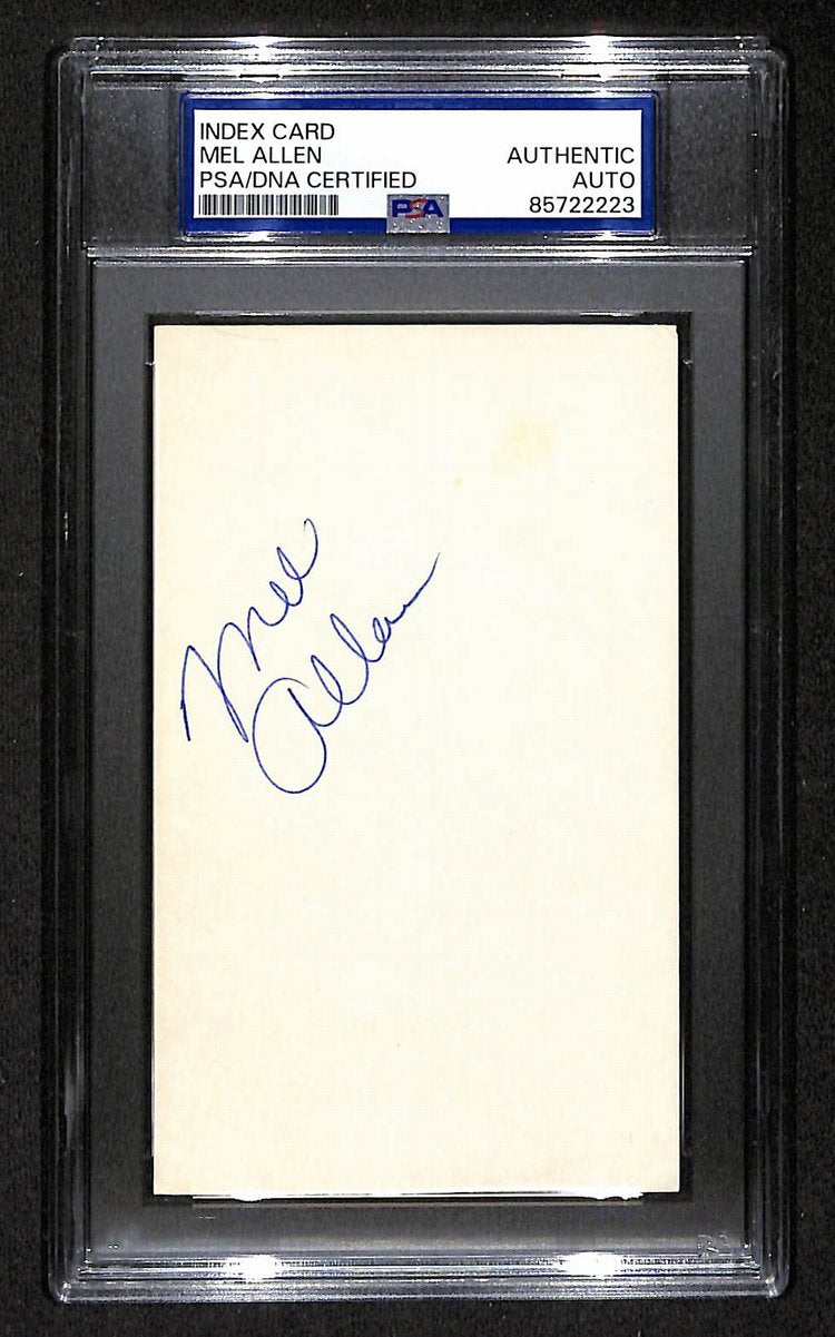 Mel Allen HOF Signed/Autographed 3x5 Index Card PSA/DNA BA204173