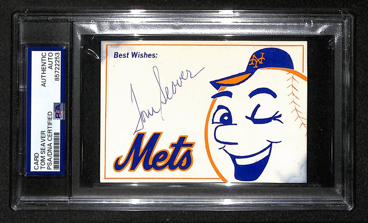 Tom Seaver HOF Signed/Autographed Mets Best Wishes Card PSA/DNA BA204174