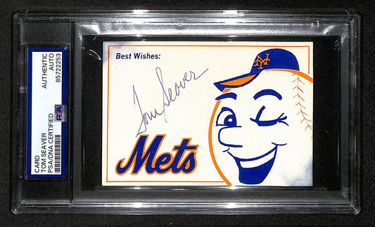 Tom Seaver HOF Signed/Autographed Mets Best Wishes Card PSA/DNA BA204174