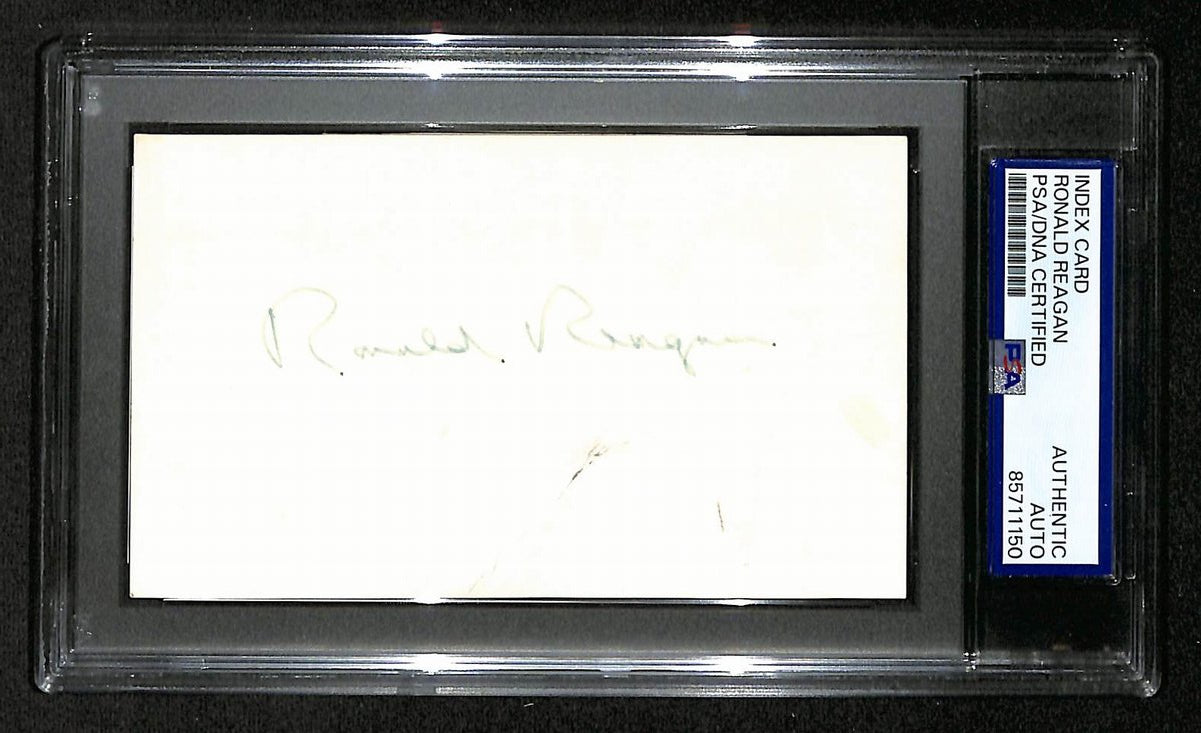 Ronald Reagan Signed/Autographed 3x5 Index Card President PSA/DNA BA204179