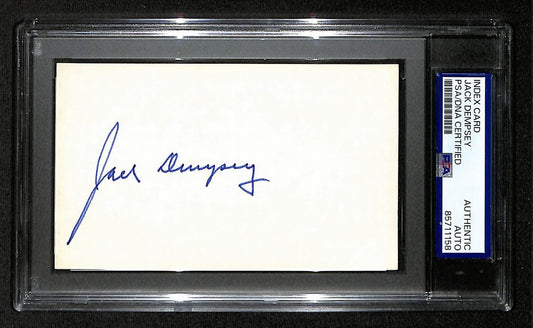 Jack Dempsey Signed/Autographed 3x5 Index Card Boxing PSA/DNA BA204180