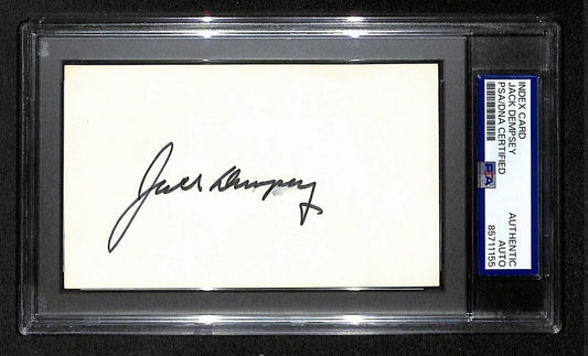 Jack Dempsey Signed/Autographed 3x5 Index Card Boxing PSA/DNA BA204181
