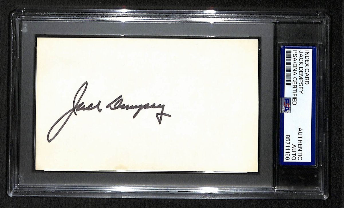 Jack Dempsey Signed/Autographed 3x5 Index Card Boxing PSA/DNA BA204182