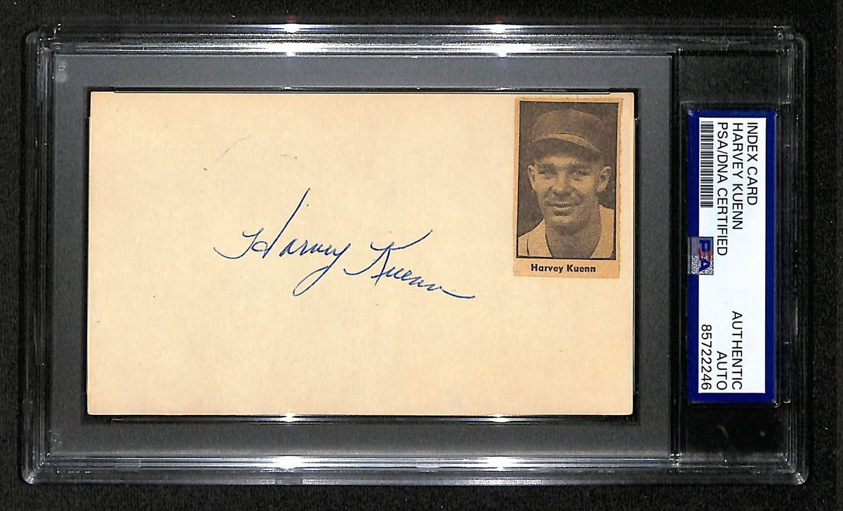 Harvey Kuenn Signed/Autographed 3x5 Index Card Tigers PSA/DNA BA204170