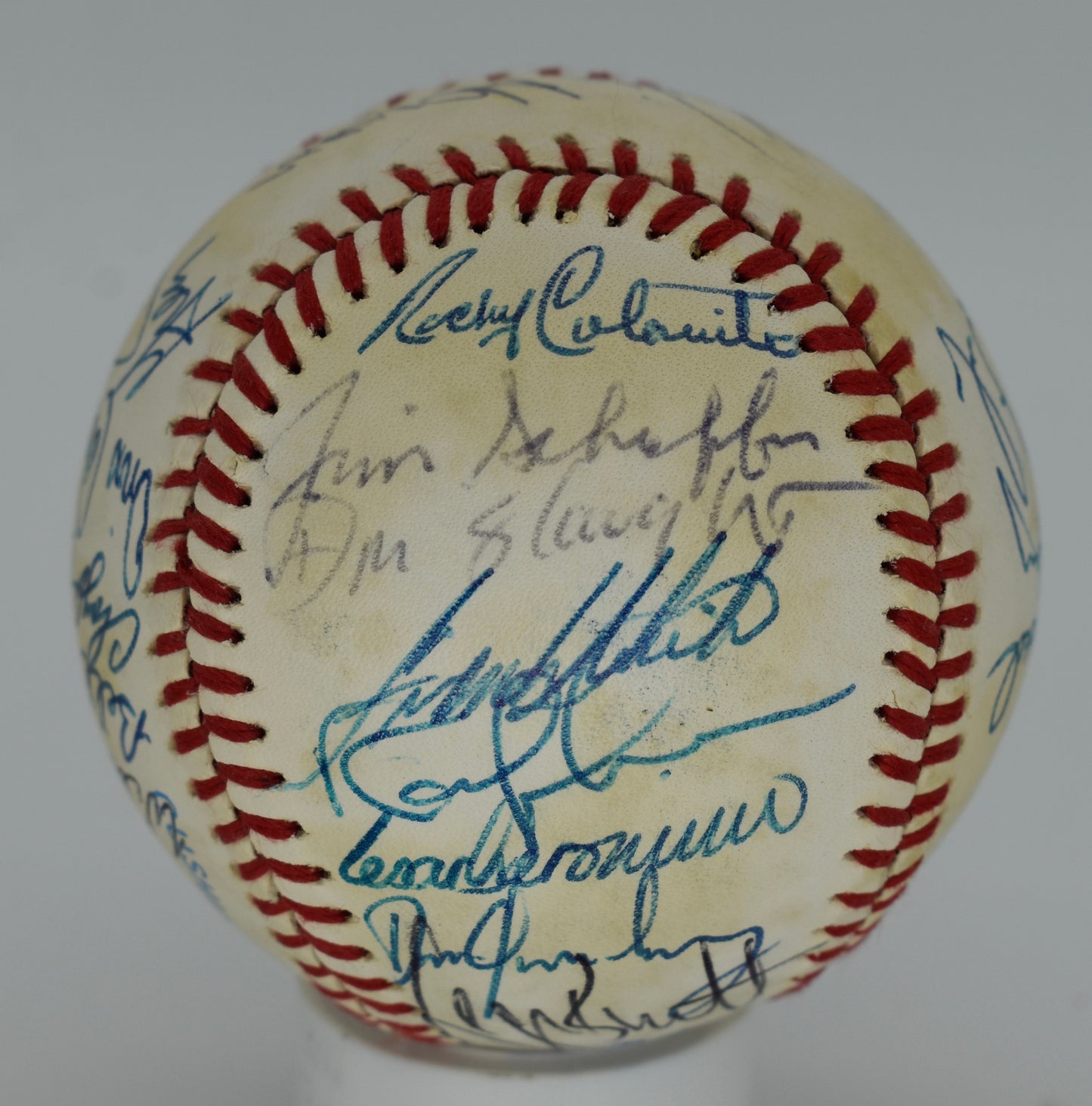 1983 Kansas City Royals Team-Signed OAL Baseball (25) Brett HOF JSA 212329