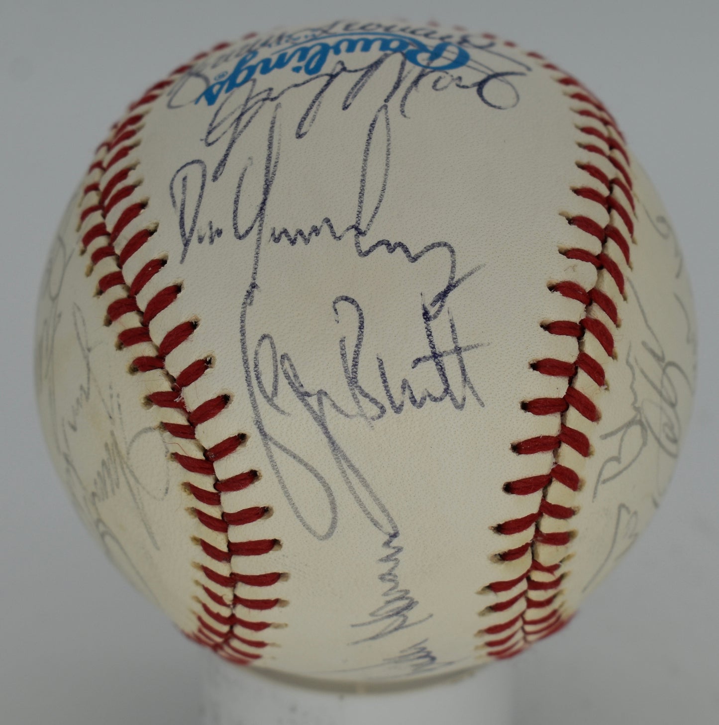 1983 Kansas City Royals Team-Signed OAL Baseball (25) Brett HOF JSA 212332