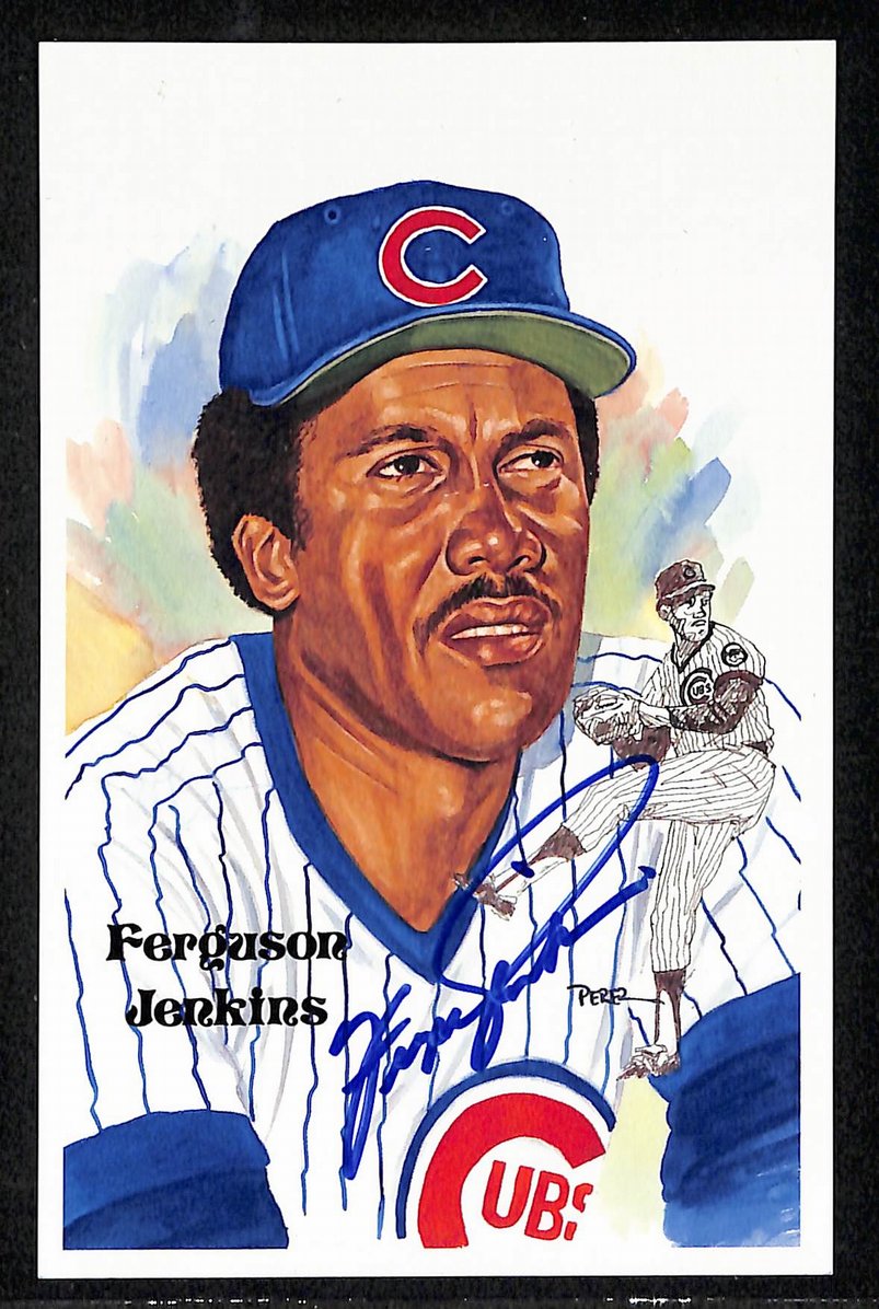 Ferguson Jenkins Signed/Autographed Cubs HOF Perez Steele Postcard 212358