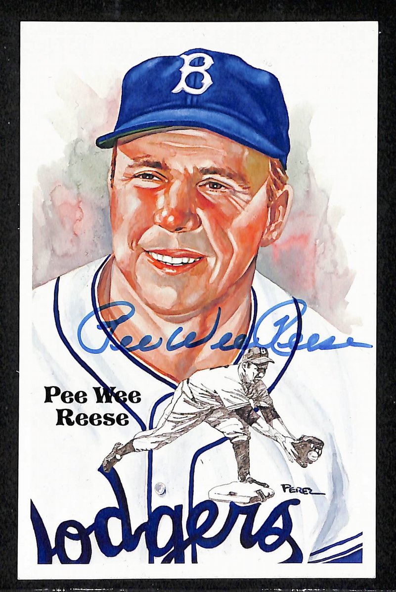 Pee Wee Reese Signed/Autographed Dodgers HOF Perez Steele Postcard 212360