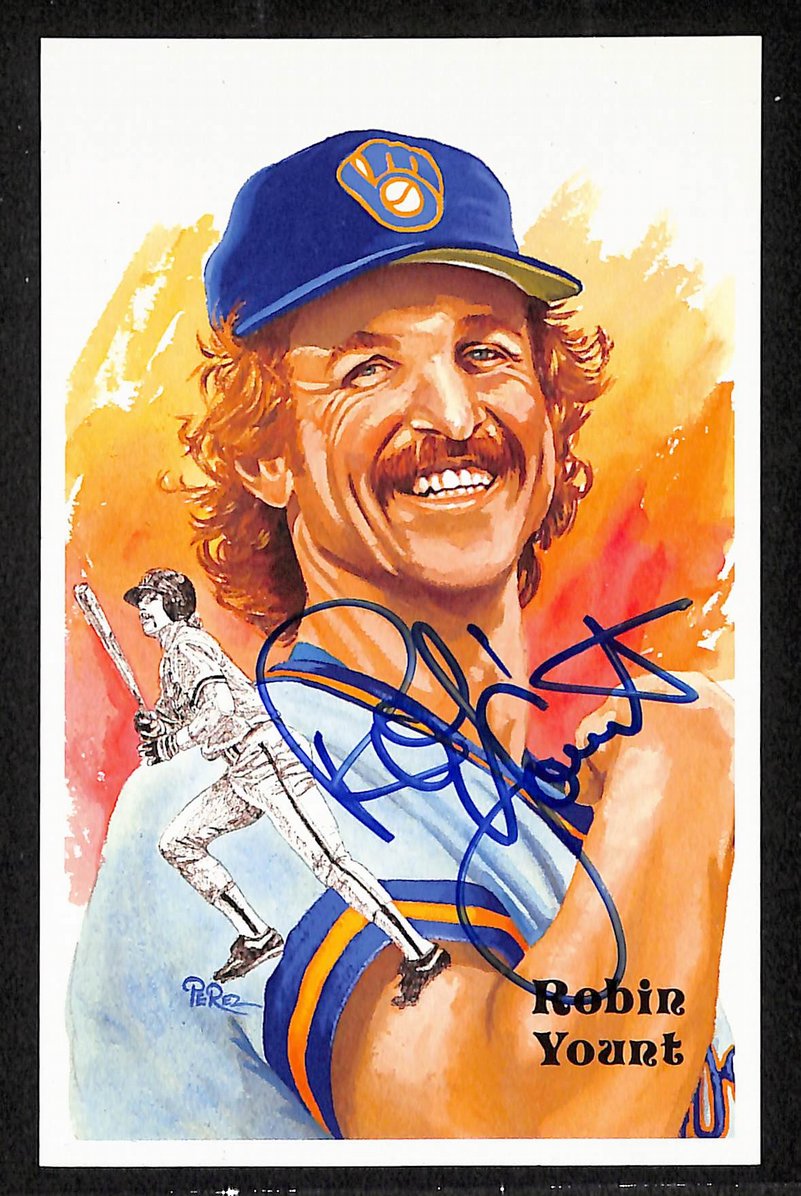 Robin Yount Signed/Autographed Brewers HOF Perez Steele Postcard 212361