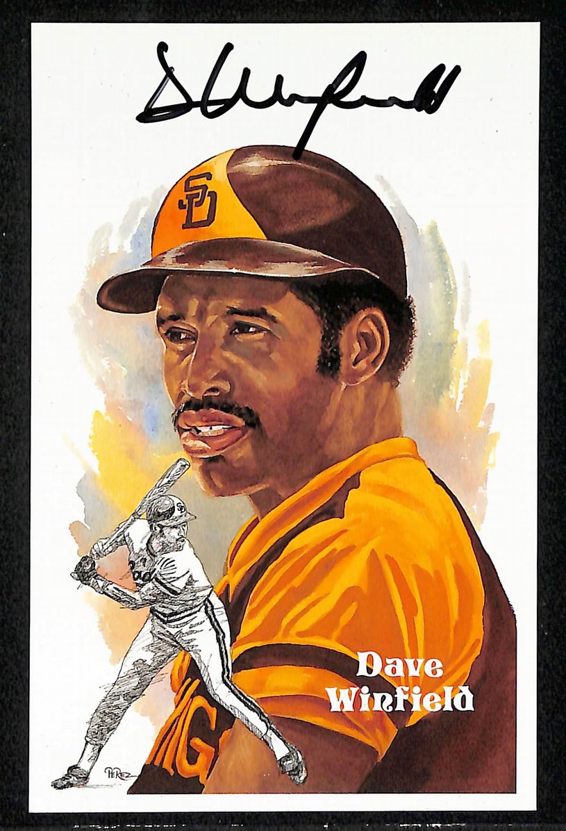 Dave Winfield Signed/Autographed Padres HOF Perez Steele Postcard 212362