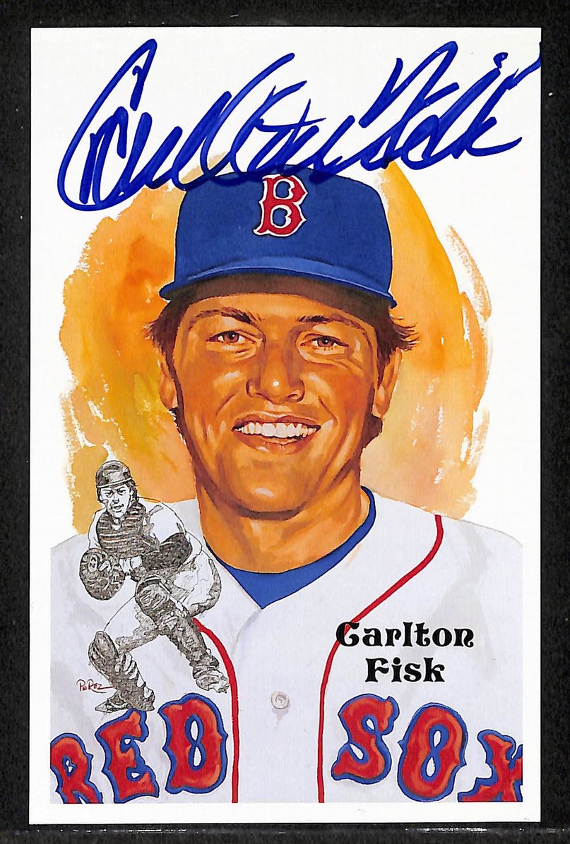 Carlton Fisk Signed/Autographed Red Sox HOF Perez Steele Postcard 212364