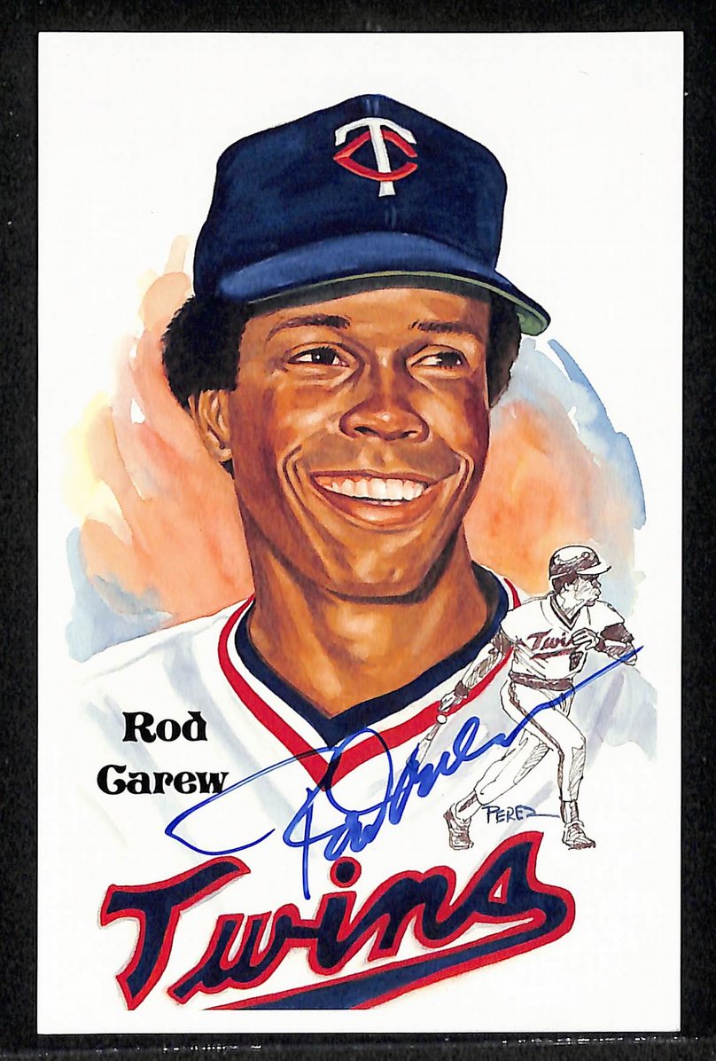 Rod Carew Signed/Autographed Twins HOF Perez Steele Postcard 212366