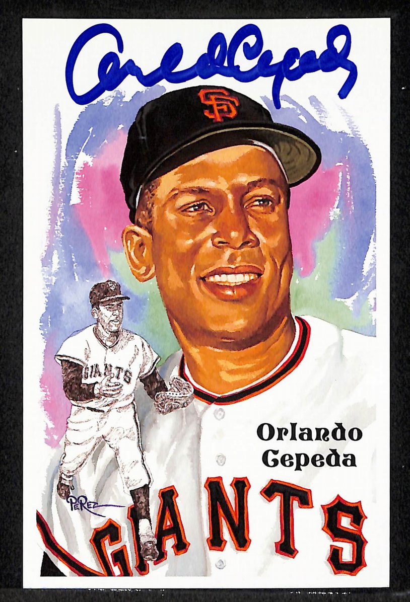 Orlando Cepeda Signed/Autographed Giants HOF Perez Steele Postcard 212371
