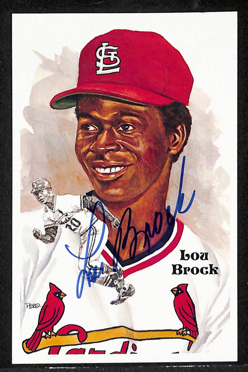 Lou Brock Signed/Autographed Cardinals HOF Perez Steele Postcard 212372
