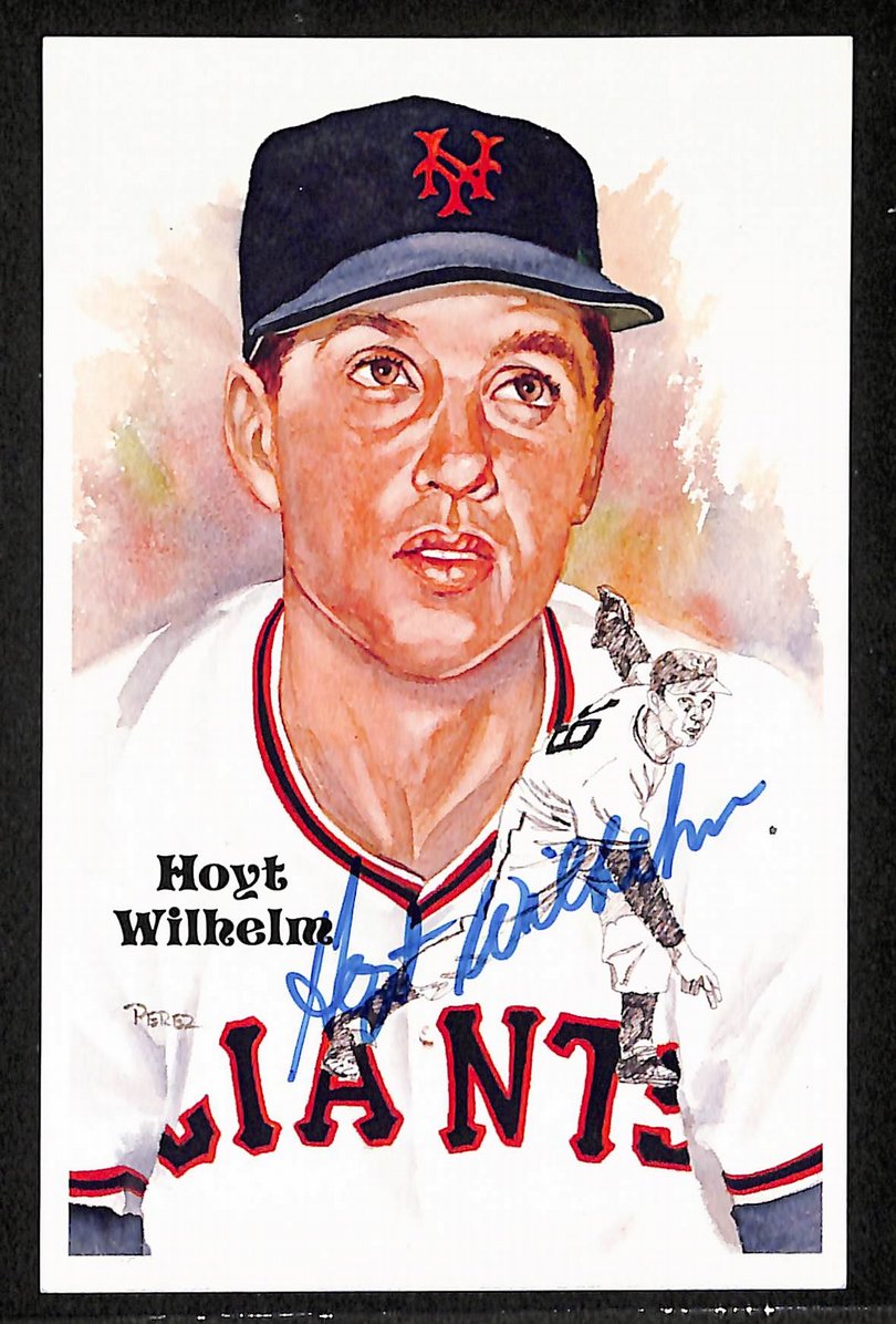 Hoyt Wilhelm Signed/Autographed Giants HOF Perez Steele Postcard 212376