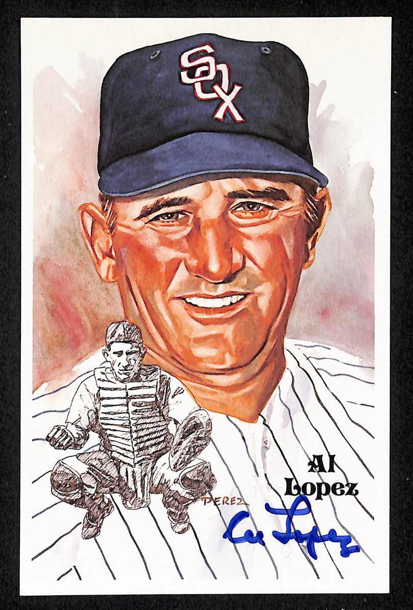 Al Lopez Signed/Autographed White Sox HOF Perez Steele Postcard 212378