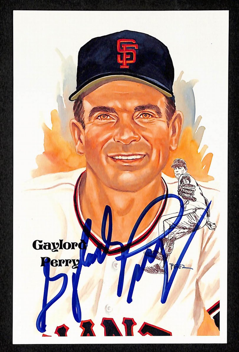 Gaylord Perry Signed/Autographed Giants HOF Perez Steele Postcard 212381