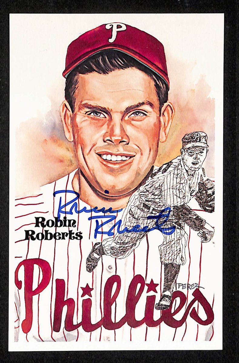 Robin Roberts Signed/Autographed Phillies HOF Perez Steele Postcard 212386