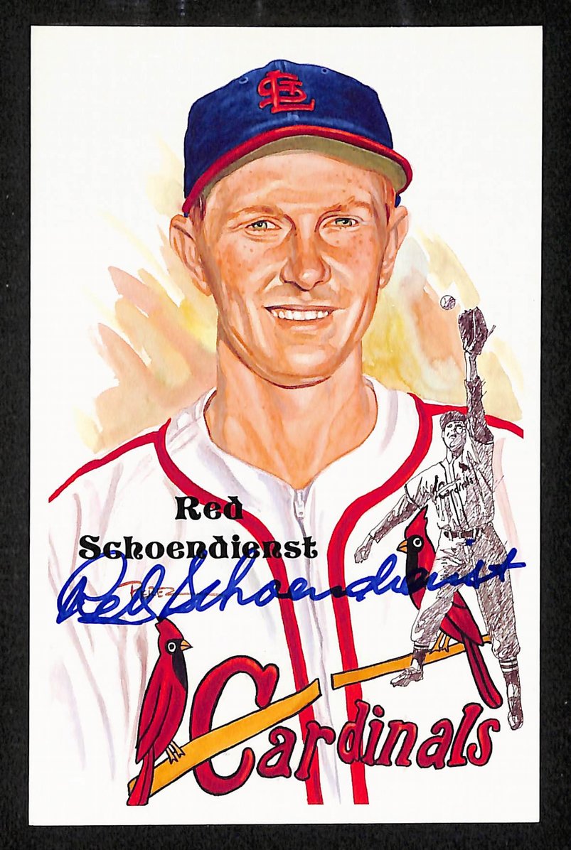 Red Schoendienst Signed/Autographed Cardinals HOF Perez Steele Postcard 212387
