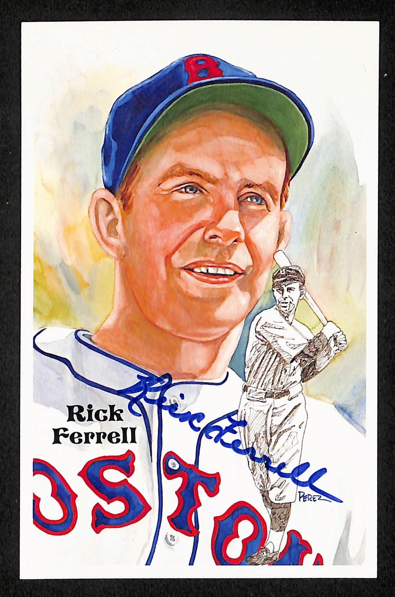 Rick Ferrell Signed/Autographed Red Sox HOF Perez Steele Postcard 212389