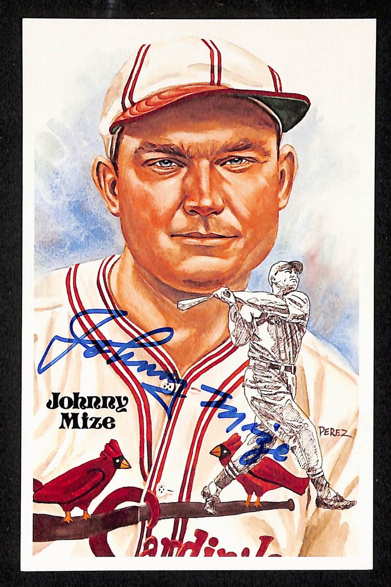 Johnny Mize Signed/Autographed Cardinals HOF Perez Steele Postcard 212390